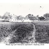 Misse og Carl Hansens gård i Dybvig 1916 