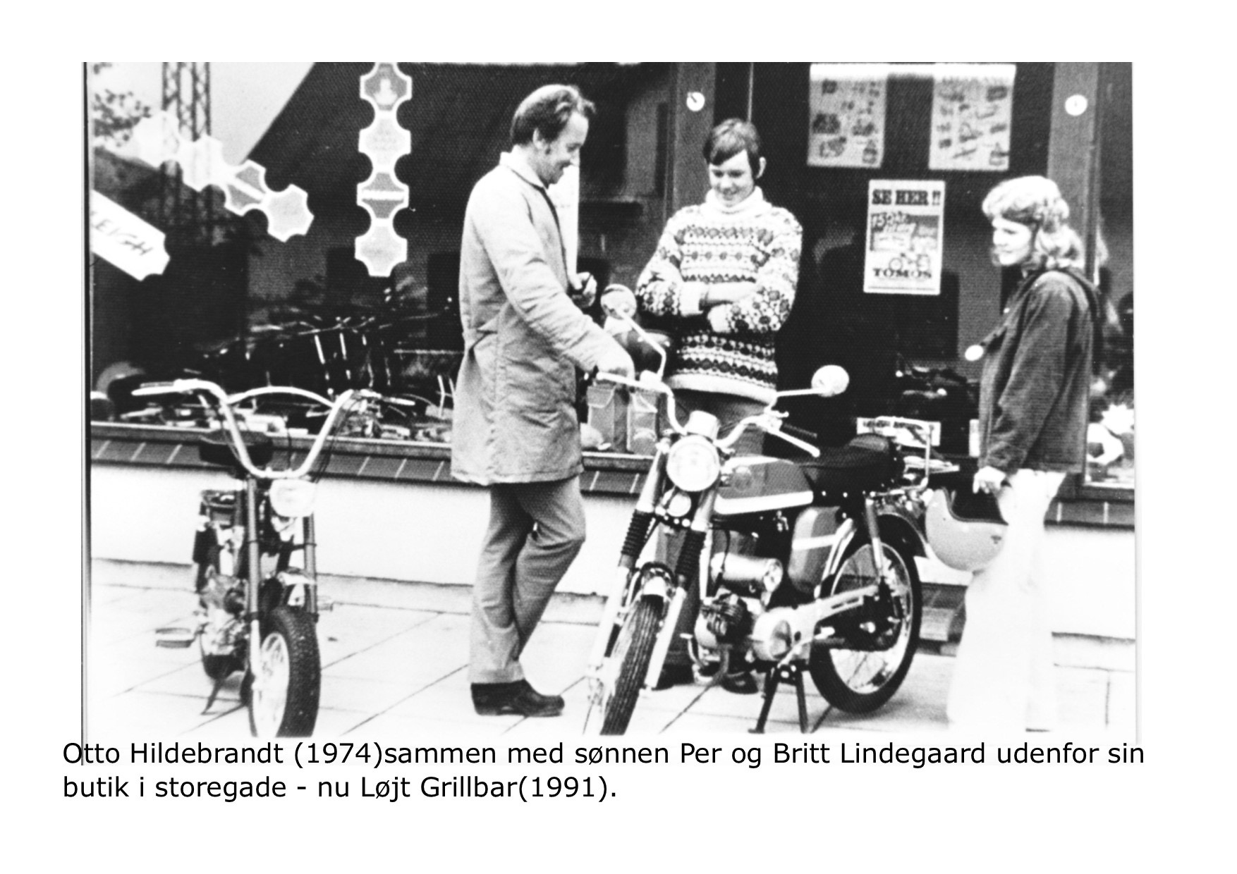 Otto og Per Hildebrandt samt Britt Lindegaard 1974 